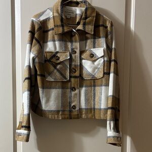 The Kooples Brown and White Plaid Utility Jacket